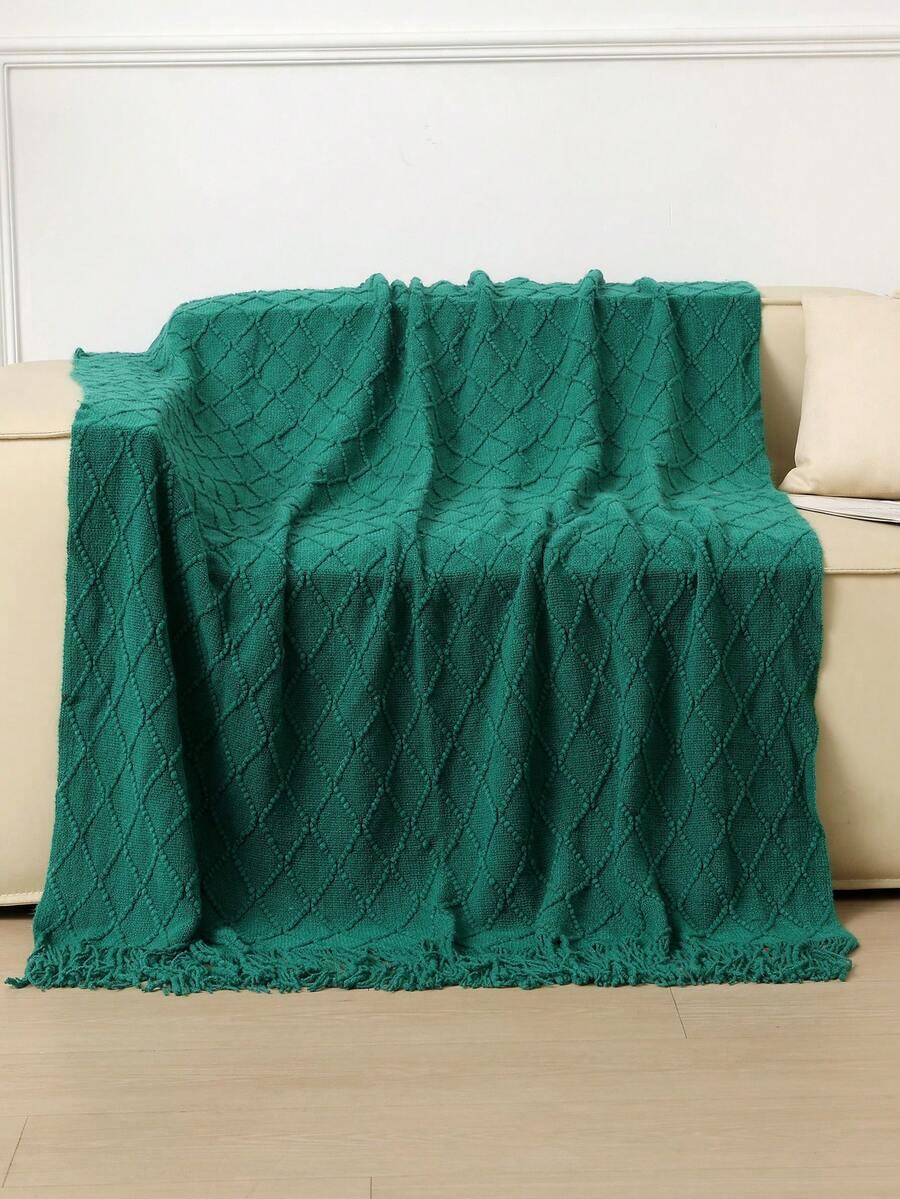 SHEIN ZIELONY KOC TEKSTURA S07__120X180CM