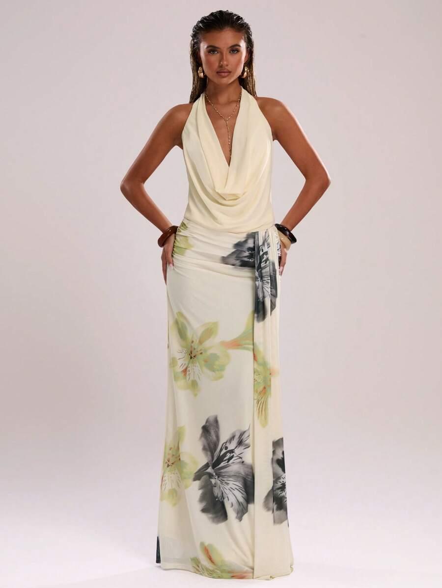 SHEIN MAXI SPÓDNICA PRINT S06__S