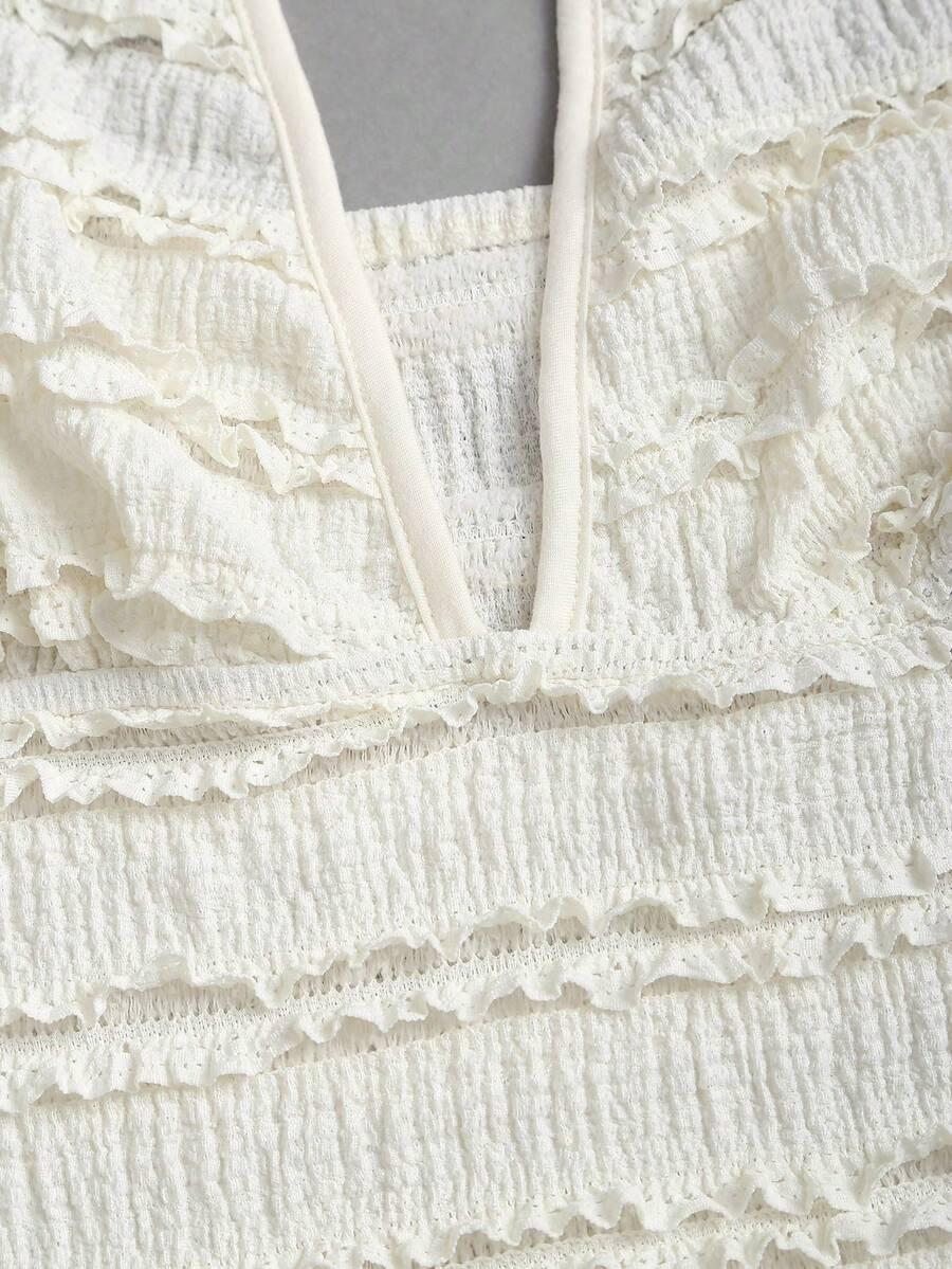 SHEIN ROZKLOSZOWANA SUKIENKA ODKRYTE PLECY TEKSTURA S06__XS