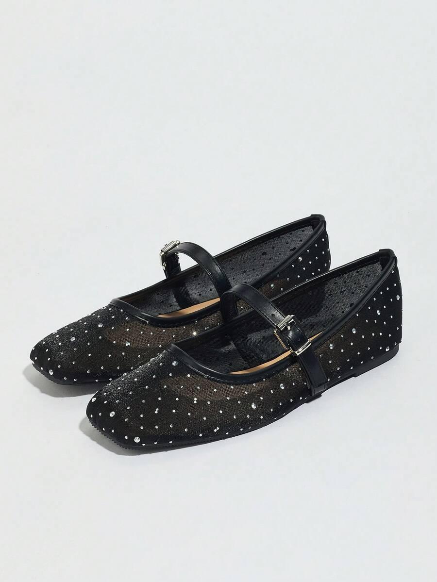 SHEIN CZARNE BALERINY ZDOBIENIE S06__39