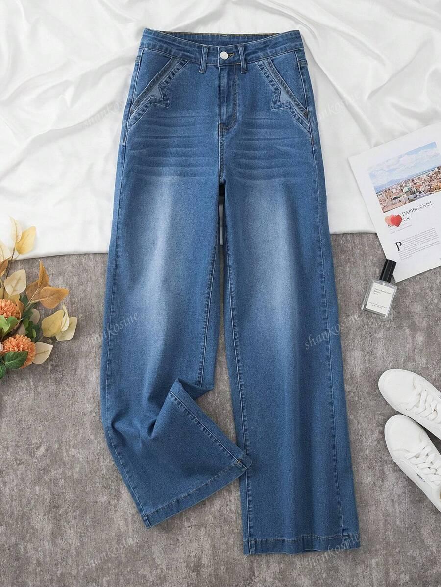 SHEIN NIEBIESKIE SPODNIE JEANS PK01__M