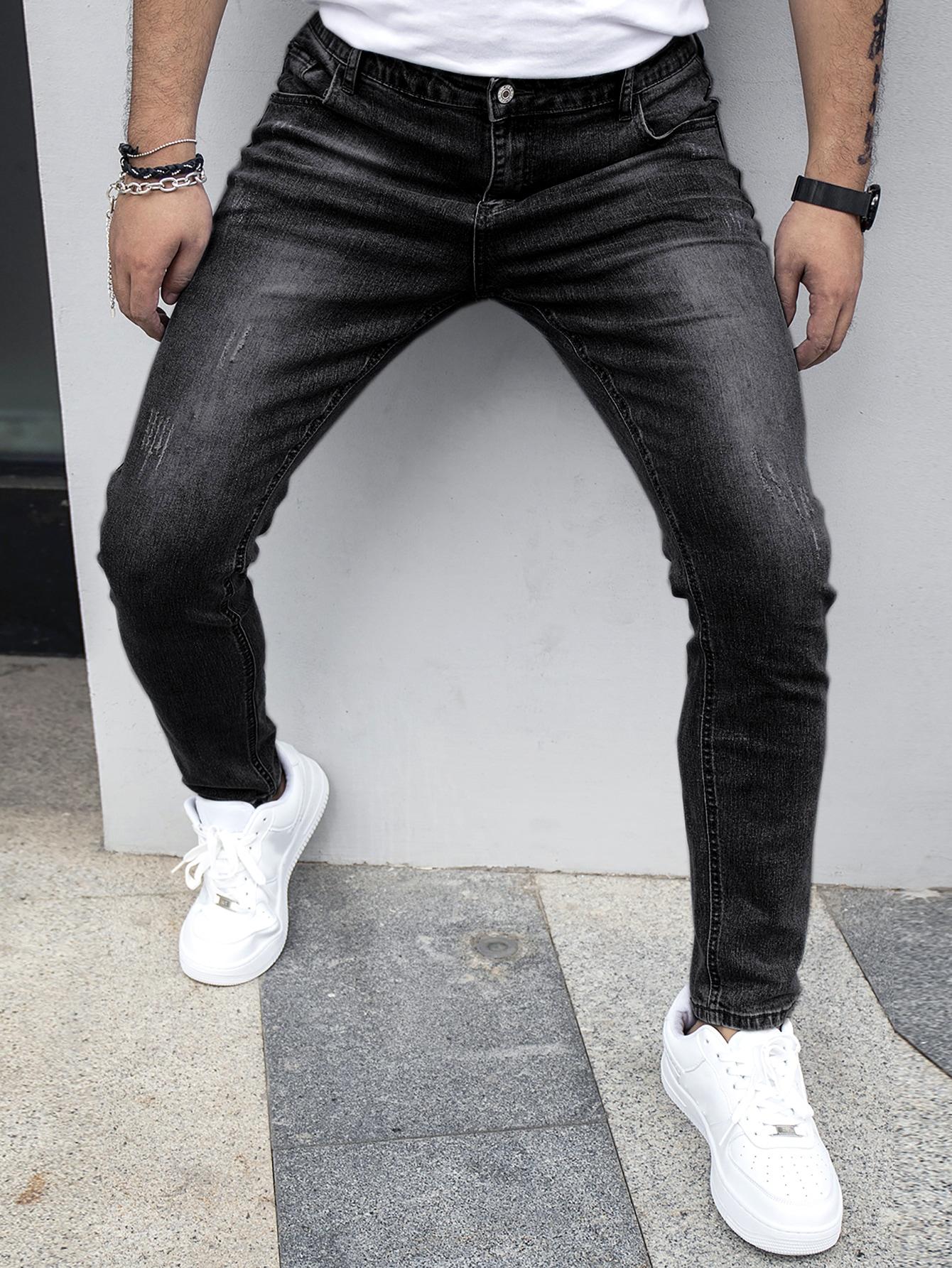 SHEIN CZARNE JEANSY KIESZENIE S06__W28