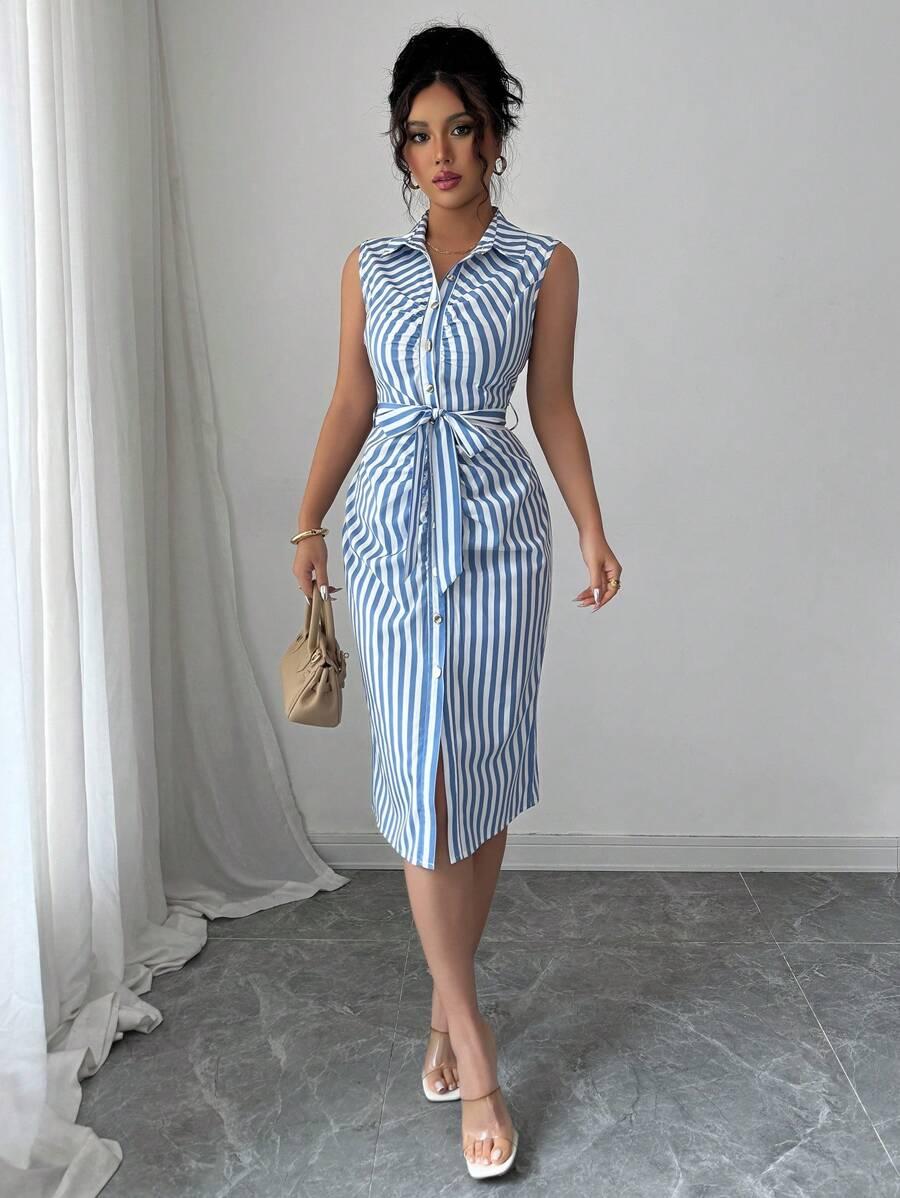 SHEIN KOSZULOWA MIDI SUKIENKA PASKI S06__S