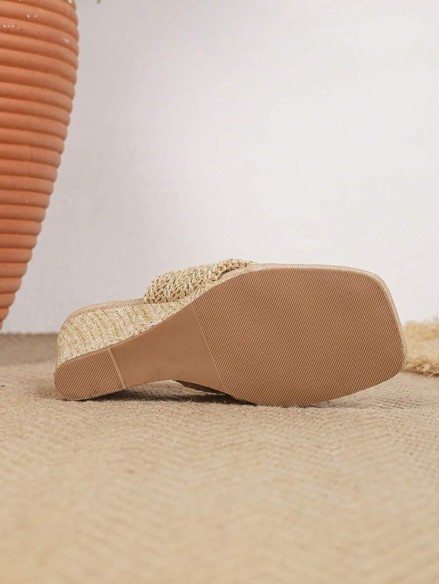 SHEIN BEŻOWE KLAPKI KOTURN S06__36