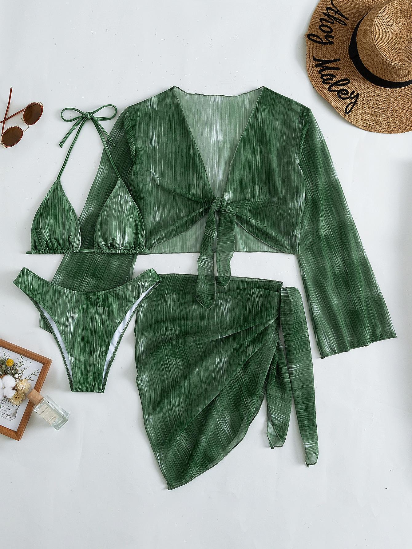 SHEIN DWUCZĘŚCIOWY STRÓJ KĄPIELOWY NARZUTKA SARONG KOMPLET S09__XS