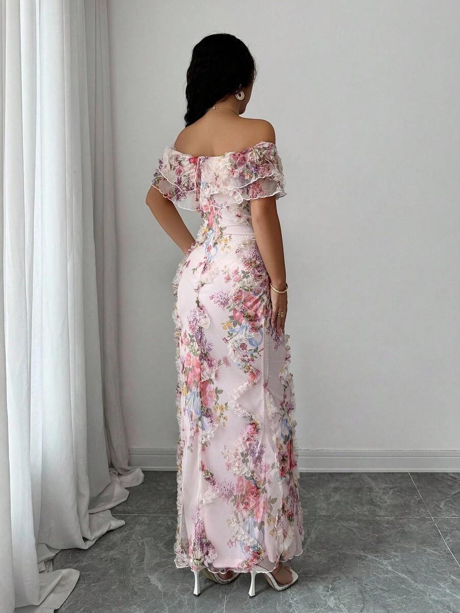 SHEIN MAXI SUKIENKA W KWIATY S09__L