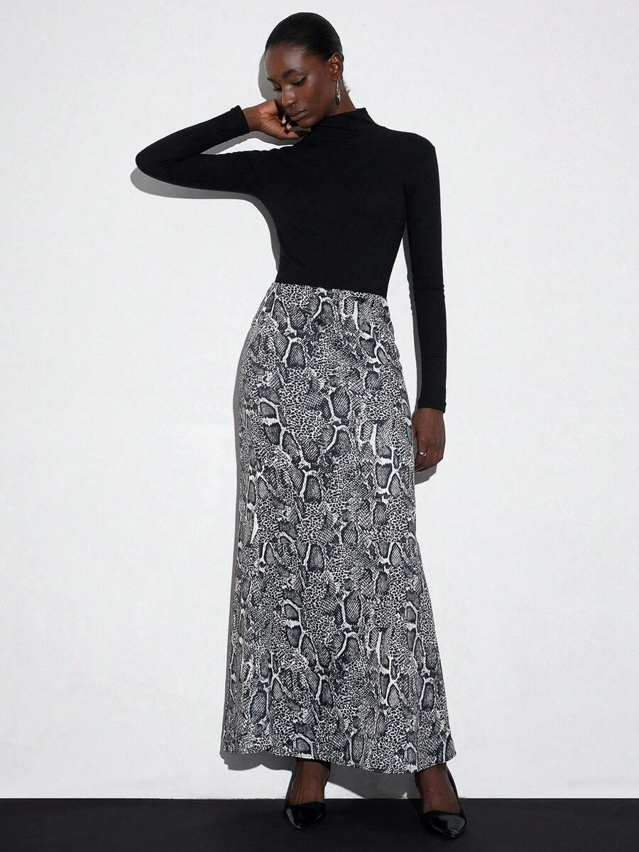 AVELORIA MAXI SPÓDNICA ANIMAL PRINT S06__L