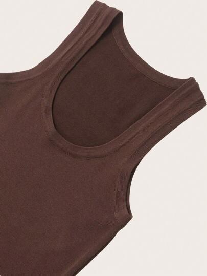 SHEIN BRĄZOWY TOP CASUAL PK01__S