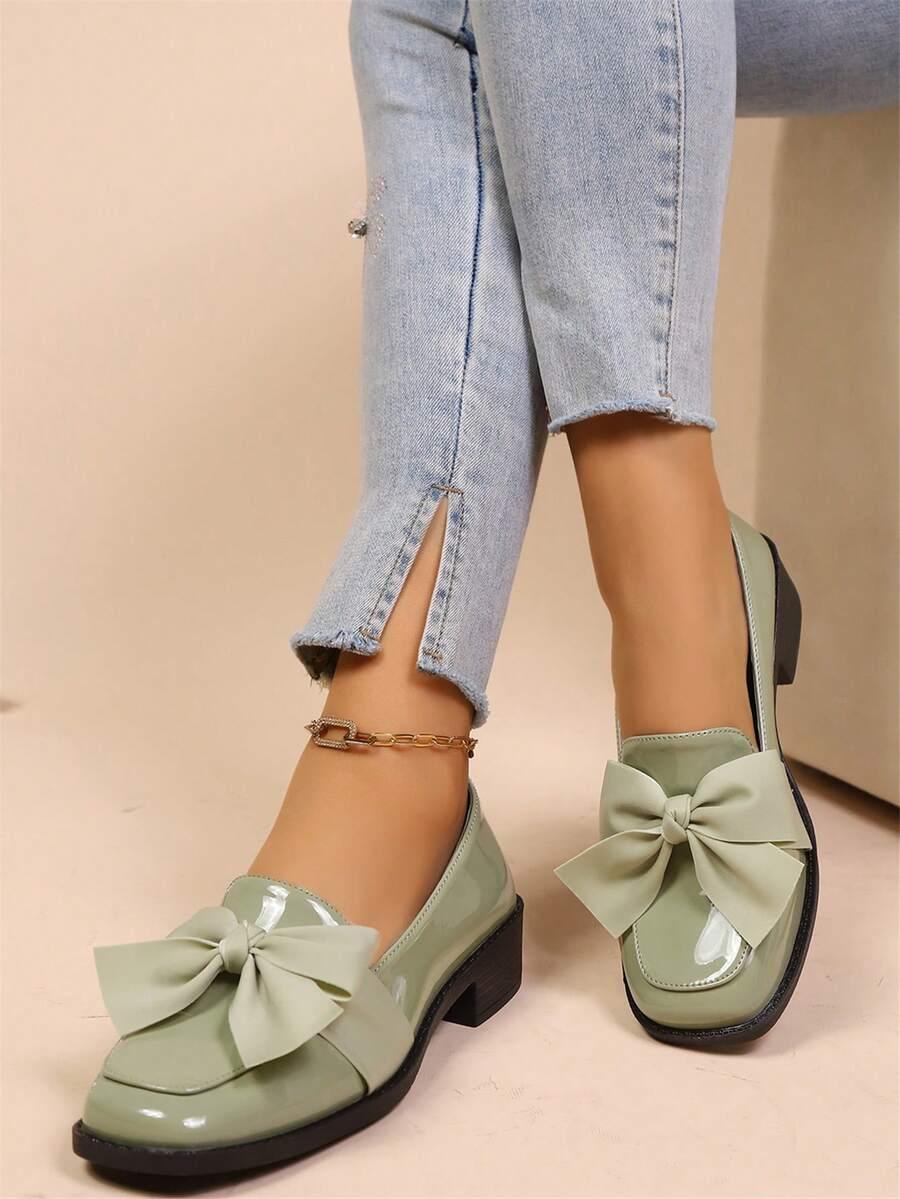 SHEIN ZIELONE MOKASYNY KOKARDA S06__40,5