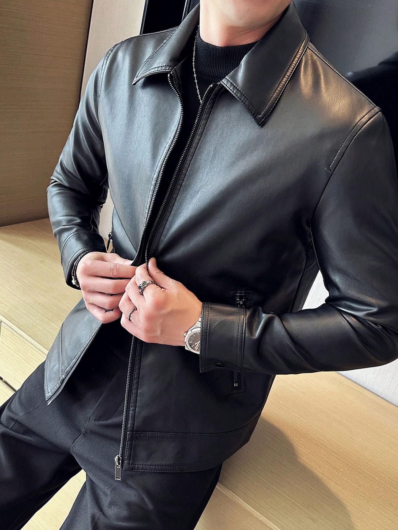 SHEIN KURTKA IMITACJA SKÓRY ZAMEK S06__L
