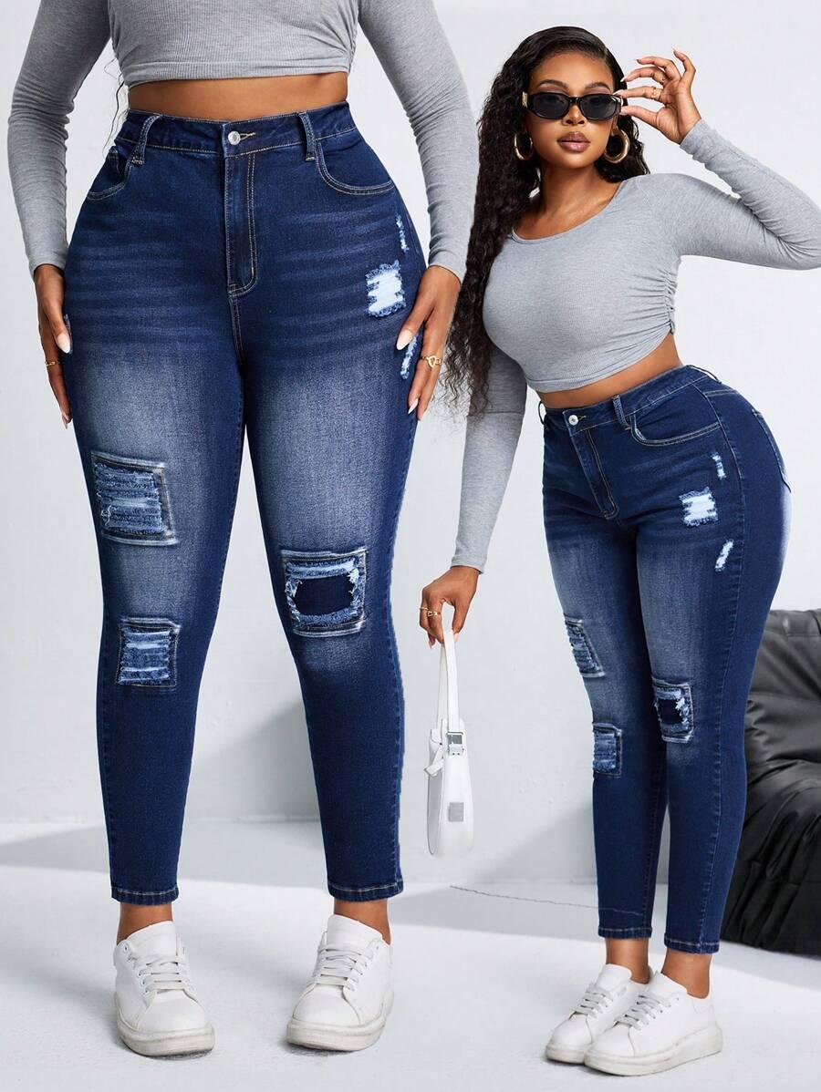 SHEIN SPODNIE JEANS CASUAL S06__46
