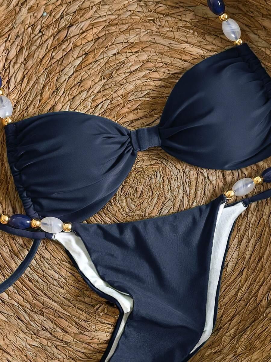 BIKINX GRANATOWY DWUCZĘŚCIOWY STRÓJ KAPIELOWY S09__S