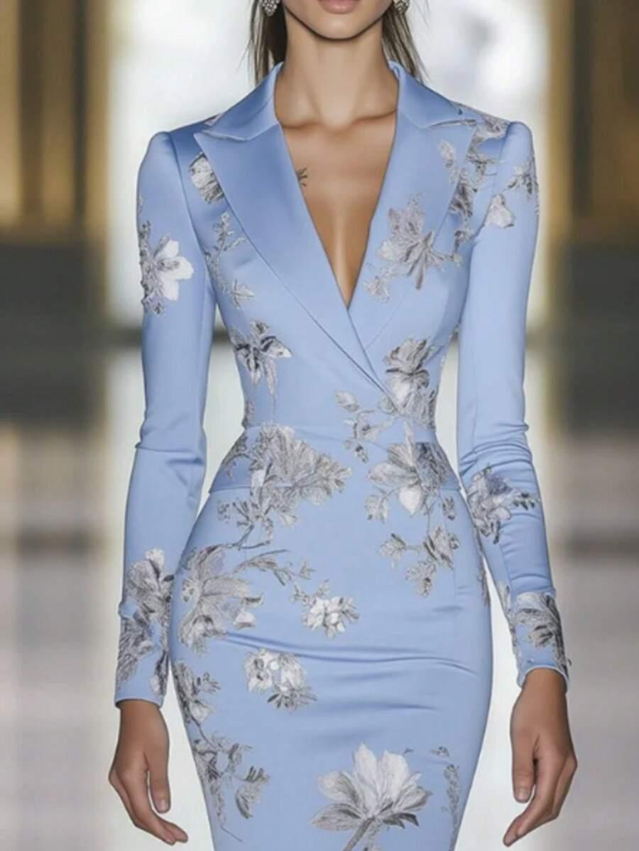 SHEIN NIEBIESKA MIDI SUKIENKA S06__S