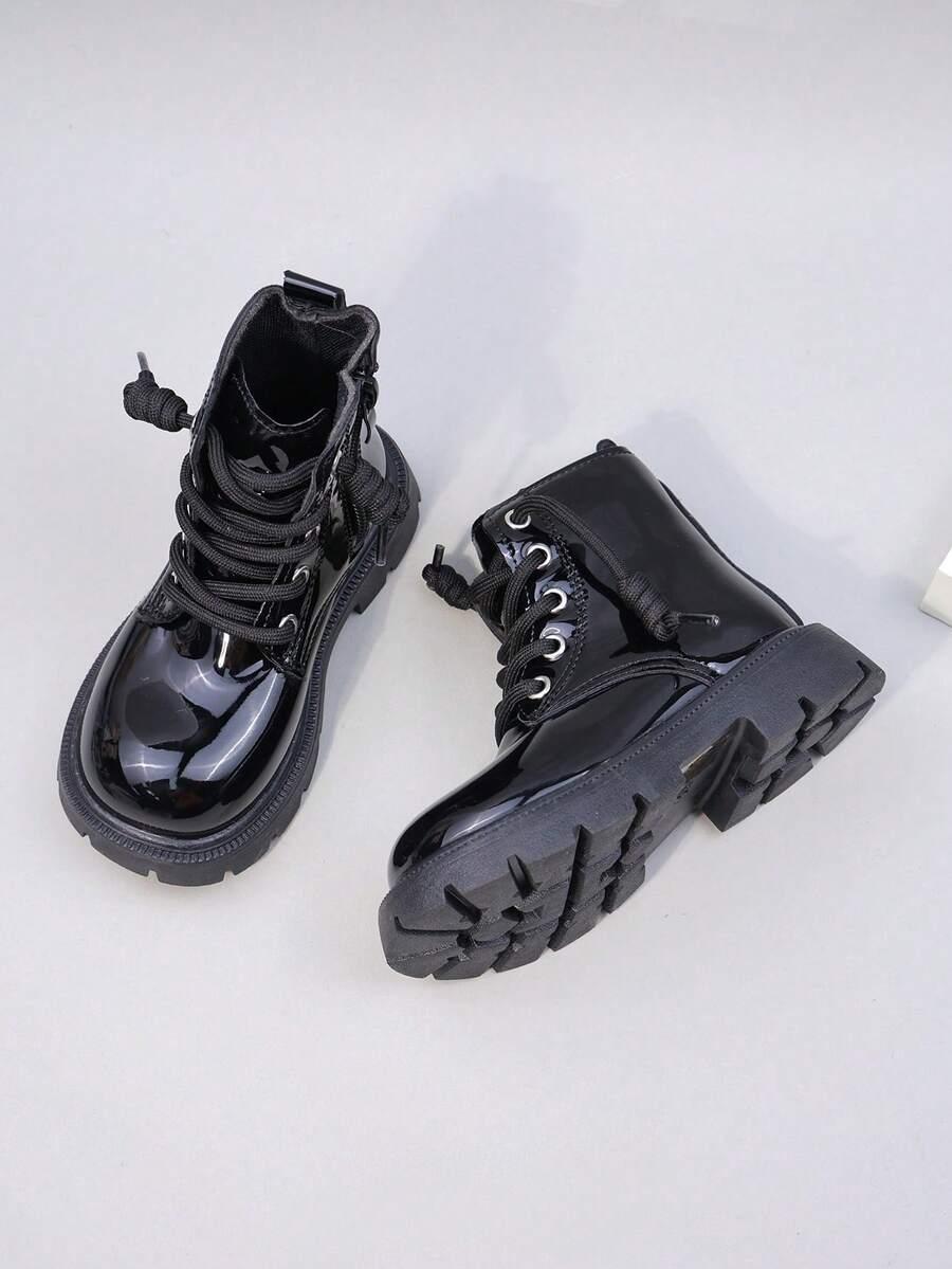 SHEIN CZARNE SZNUROWANE BOTKI W01__28