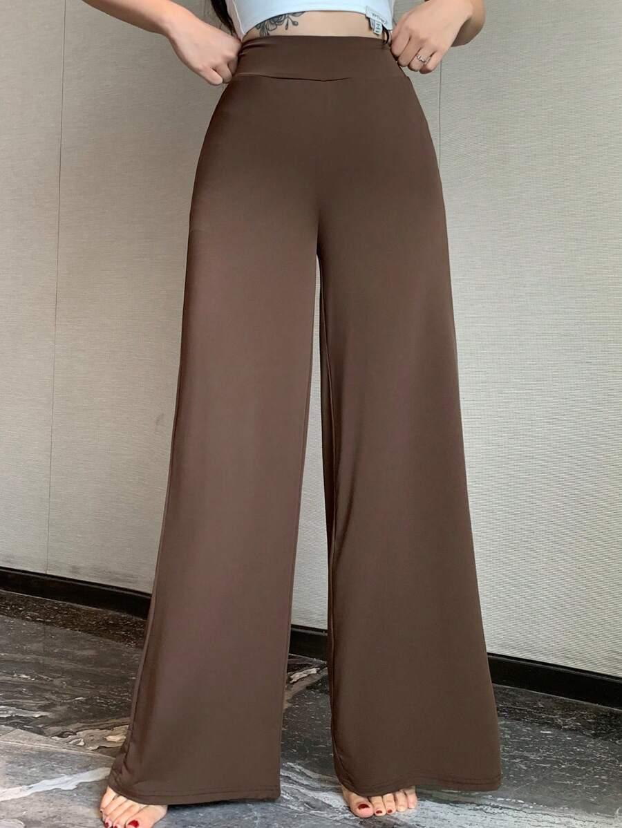 SHEIN BRĄZOWE SPODNIE CASUAL S06__XL