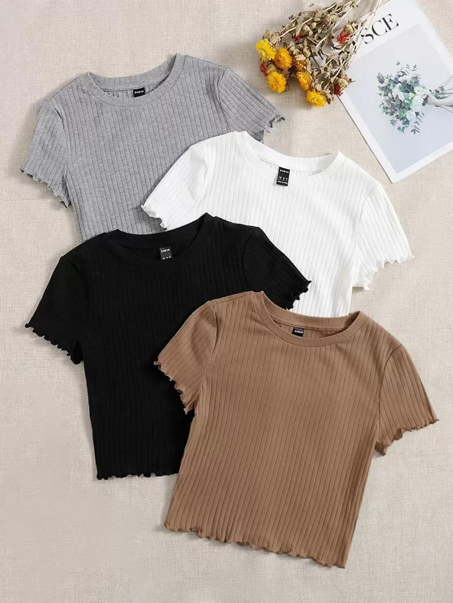 SHEIN BIAŁA BLUZKA KRÓTKI RĘKAW S06__L