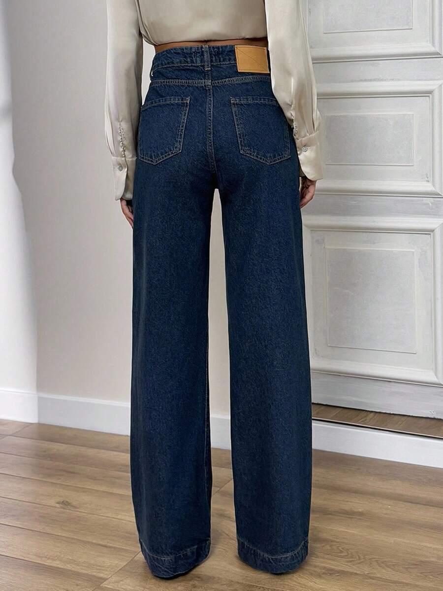 SHEIN GRANATOWE SPODNIE JEANS S06__M