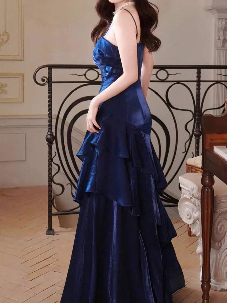 SHEIN GRANATOWA MAXI SUKIENKA S06__XS
