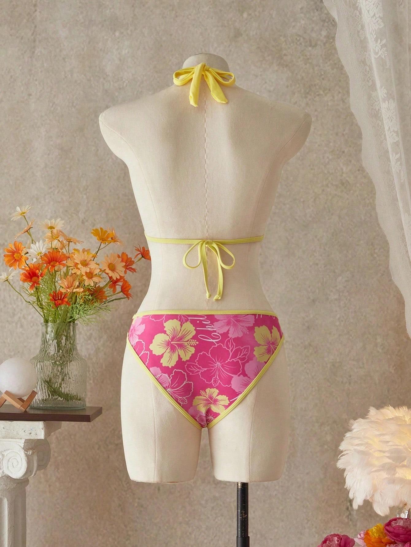 SHEIN TRZYCZĘŚCIOWY STRÓJ KĄPIELOWY S09__XL