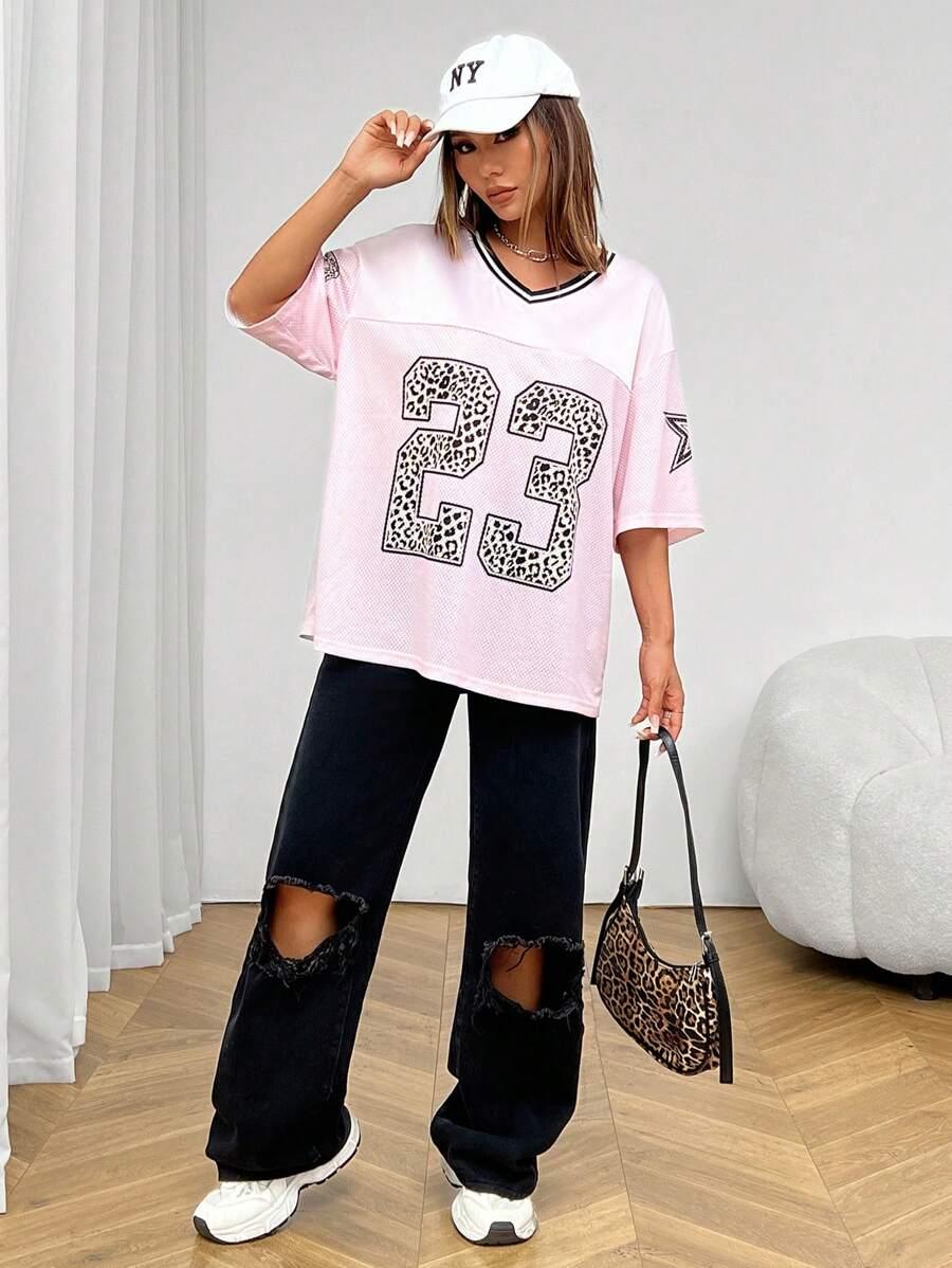 SHEIN RÓŻOWY T-SHIRT SIATECZKA S06__XXS