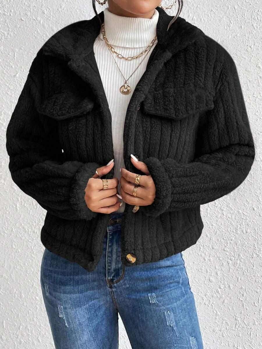 SHEIN CZARNA KURTKA GUZIKI W01__XL
