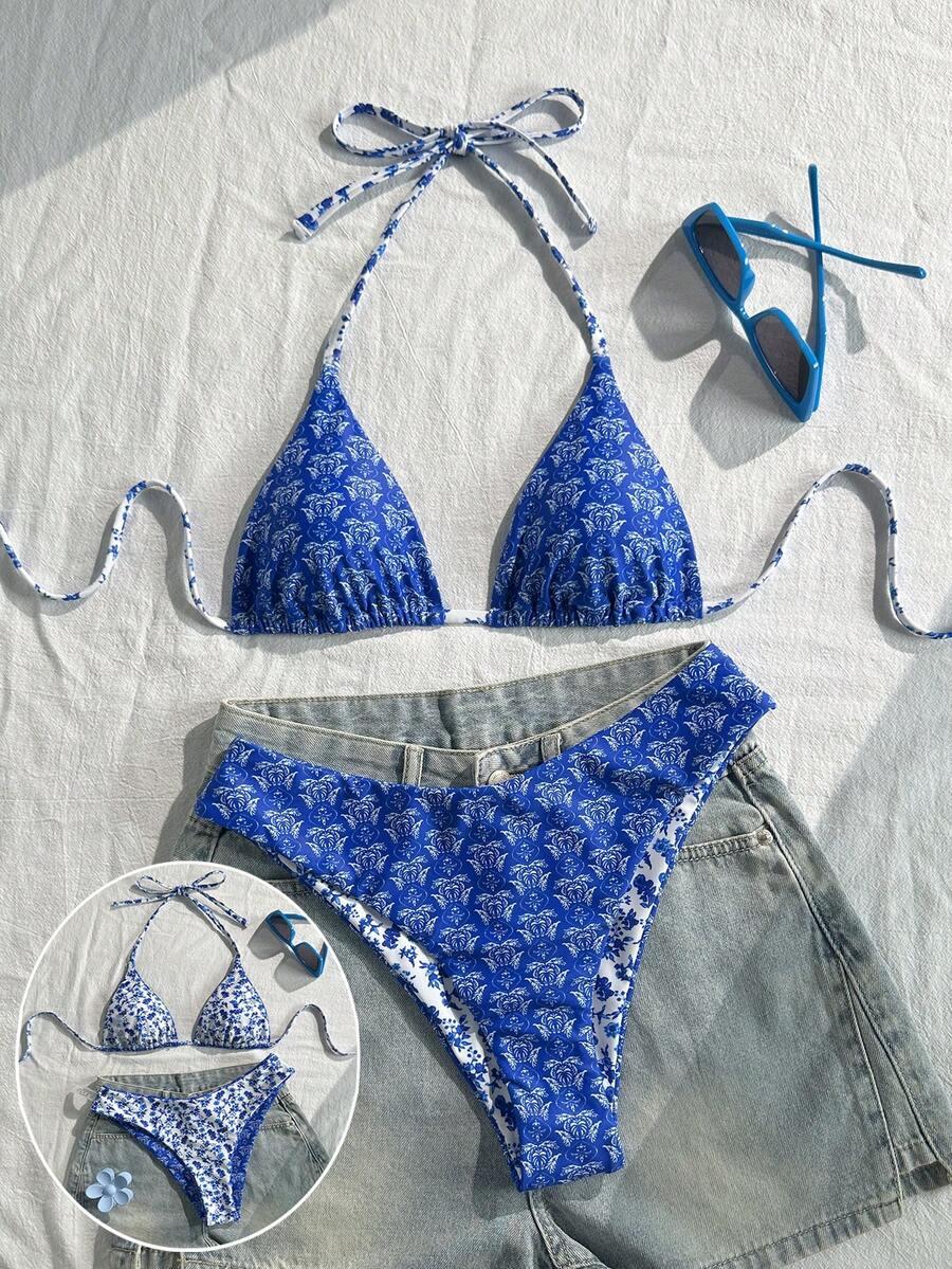 SHEIN DWUCZĘŚCIOWY STRÓJ KĄPIELOWY S09__L