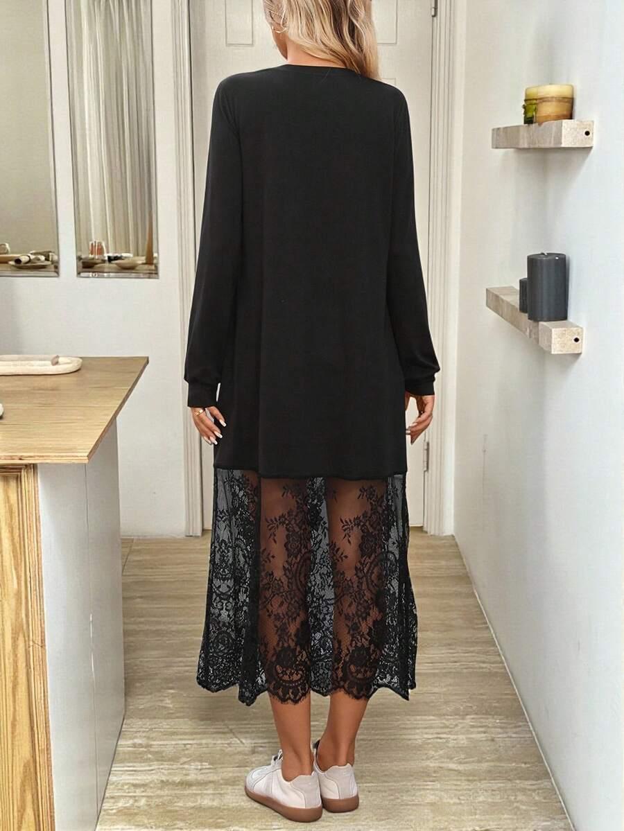 SHEIN CZARNA SUKIENKA DŁUGI RĘKAW S06__M