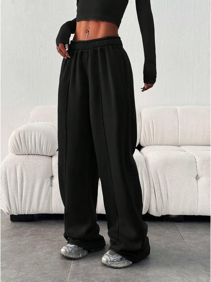 SHEIN CZARNE SPODNIE DRESOWE S06__L