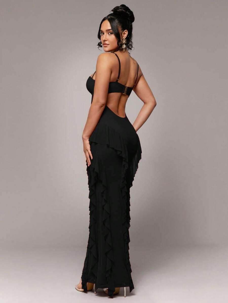 SHEIN CZARNA MAXI SUKIENKA S06__XS