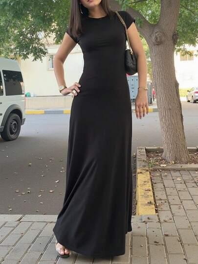 SHEIN CZARNA MAXI SUKIENKA S06__S