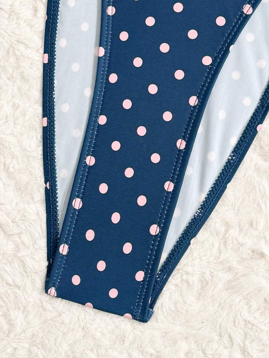 SHEIN DWUCZĘŚCIOWY STRÓJ KĄPIELOWY SPODENKI KOMPLET GROSZKI S09__M