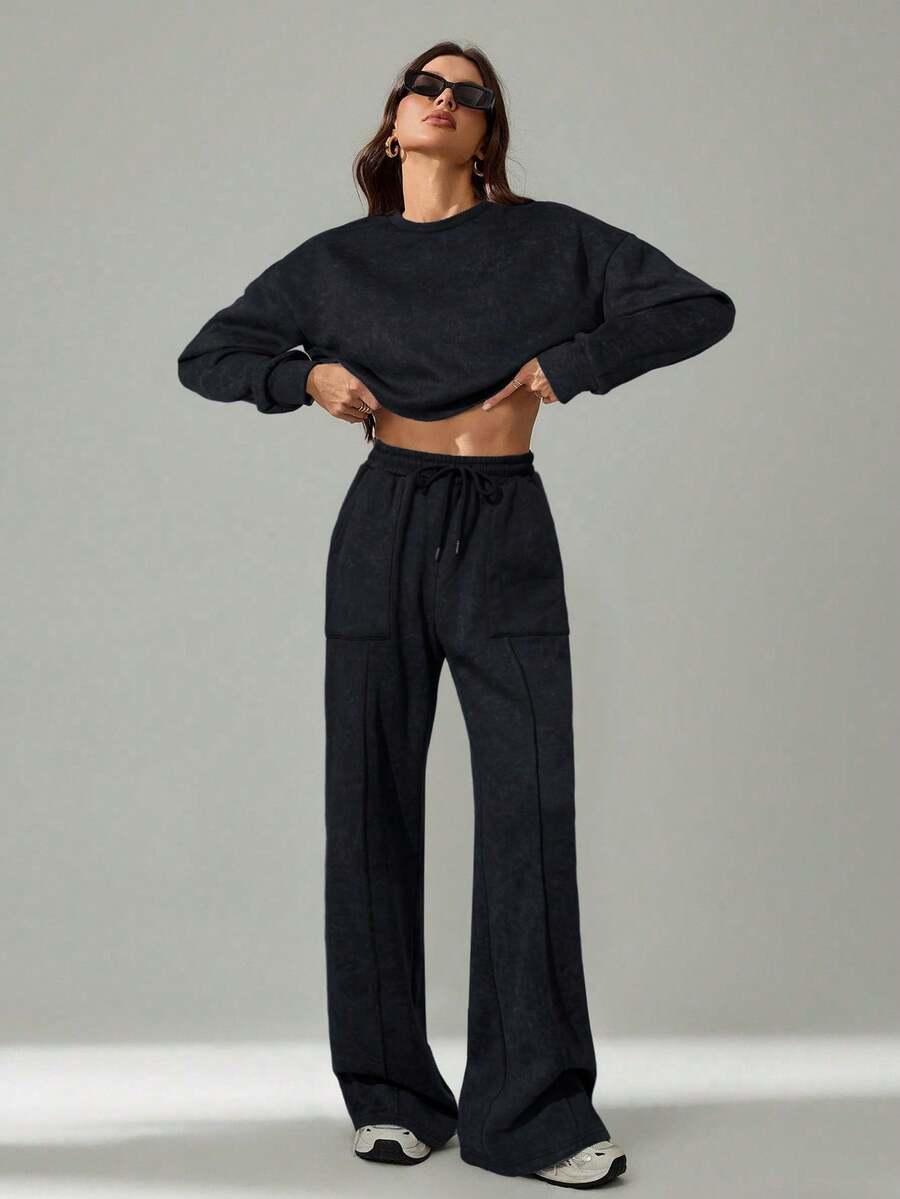 SHEIN CZARNY KOMPLET DRESOWY S06__S
