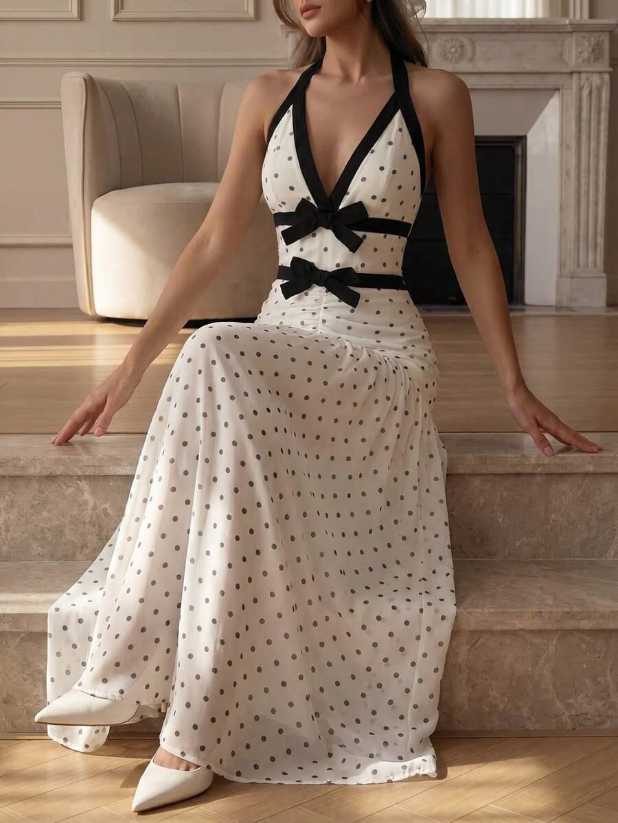 PERIROSE MAXI SUKIENKA GROSZKI S06__L