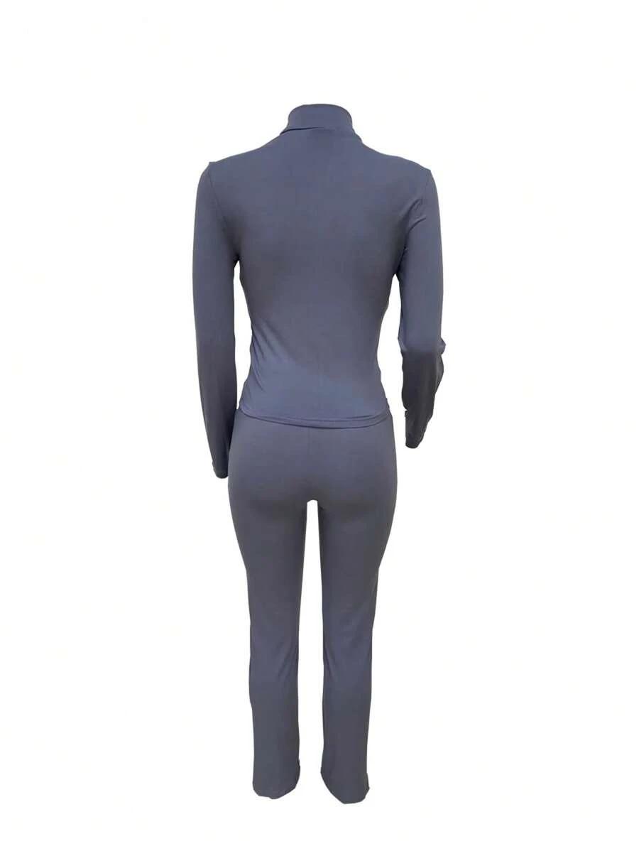 SHEIN SZARE SPODNIE WYSOKI STAN PK01__L