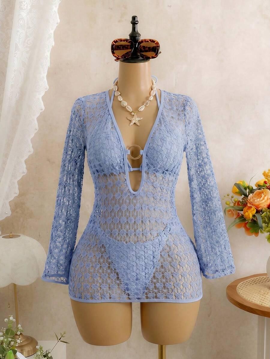 SHEIN TRZYCZĘŚCIOWY STRÓJ KĄPIELOWY KOMPLET S09__XS