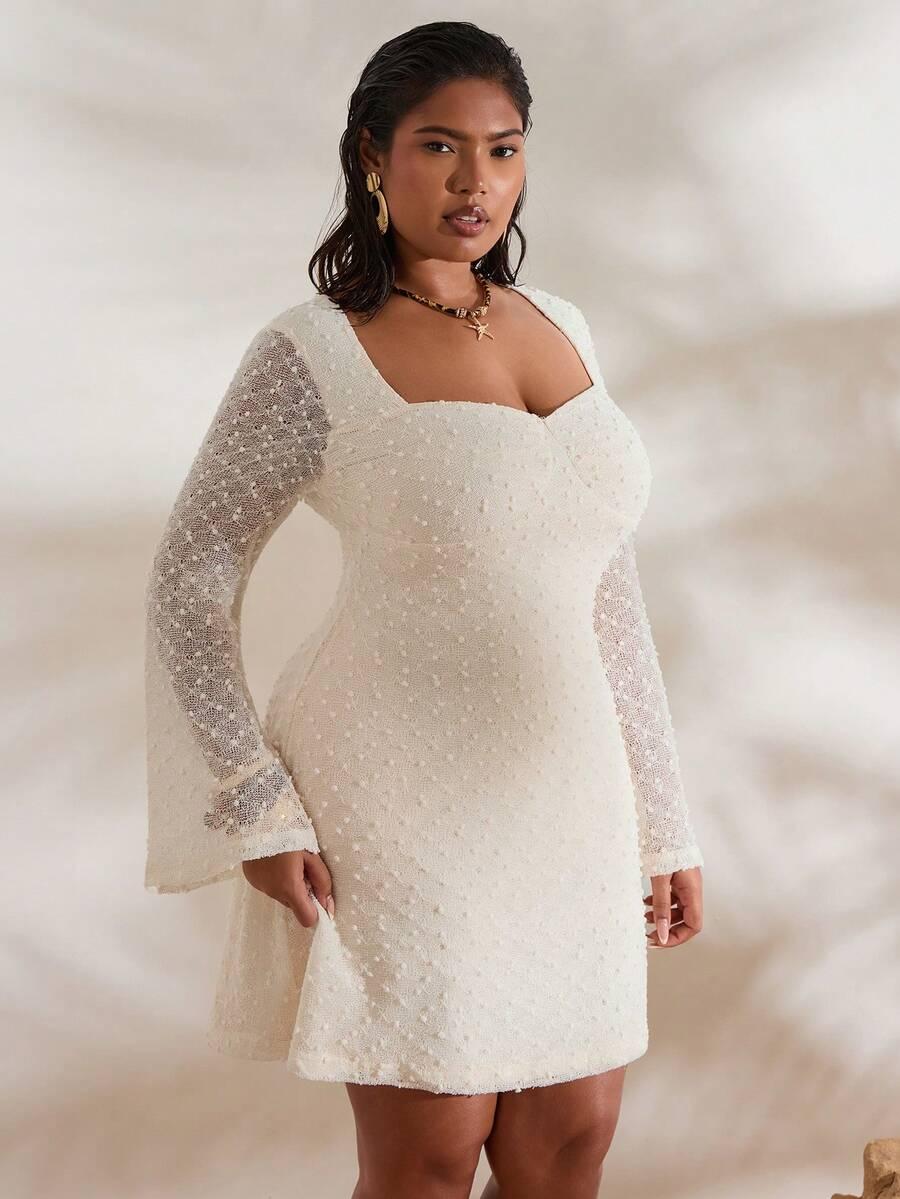 SHEIN BIAŁA MINI SUKIENKA STRUKTURA PK01__XXL
