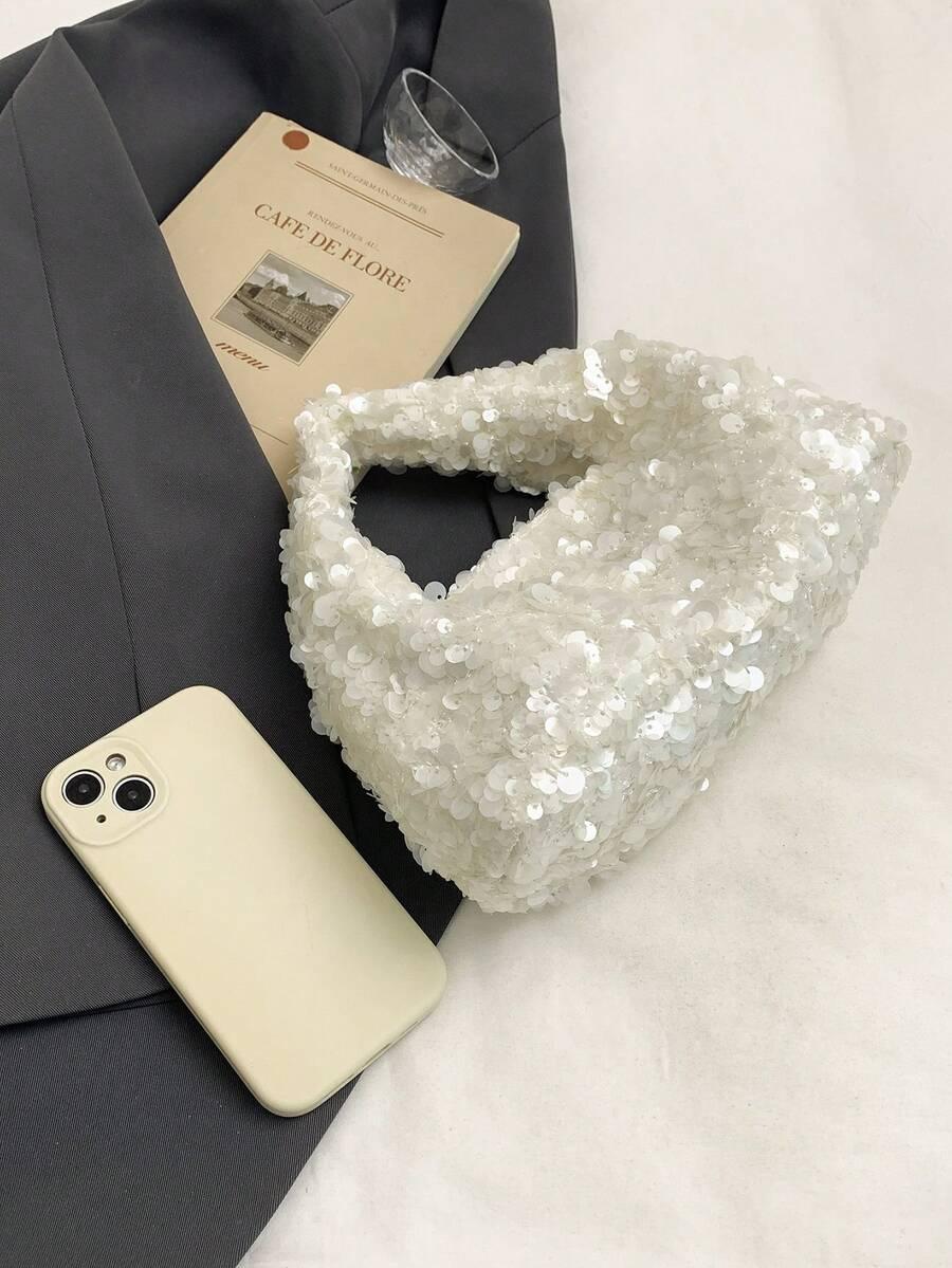 SHEIN BIAŁA TOREBKA ZDOBIENIE S07__12X23CM