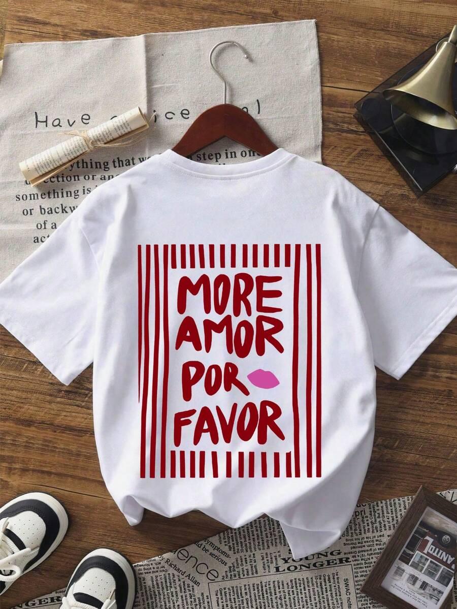 SHEIN BIAŁY T-SHIRT OKRĄGŁY DEKOLT PRINT PK01__XS