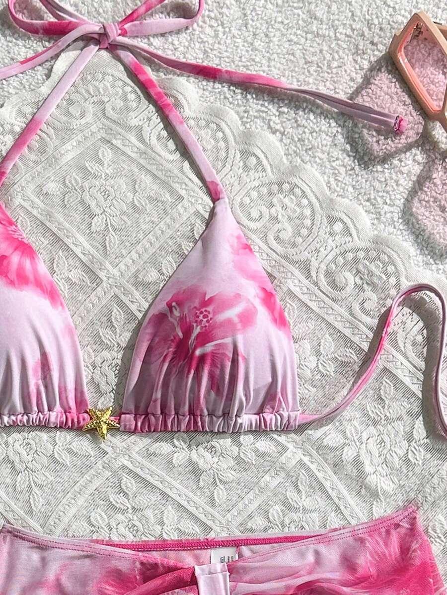 SHEIN TRZYCZĘŚCIOWY STRÓJ KĄPIELOWY S09__XS