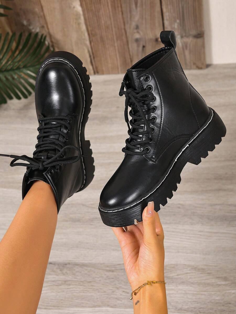 SHEIN CZARNE BOTKI IMITACJA SKÓRY W01__39