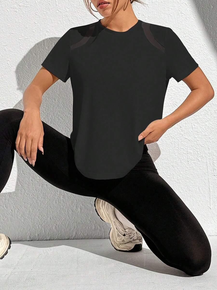 SHEIN CZARNA KOSZULKA KRÓTKI RĘKAW S06__48