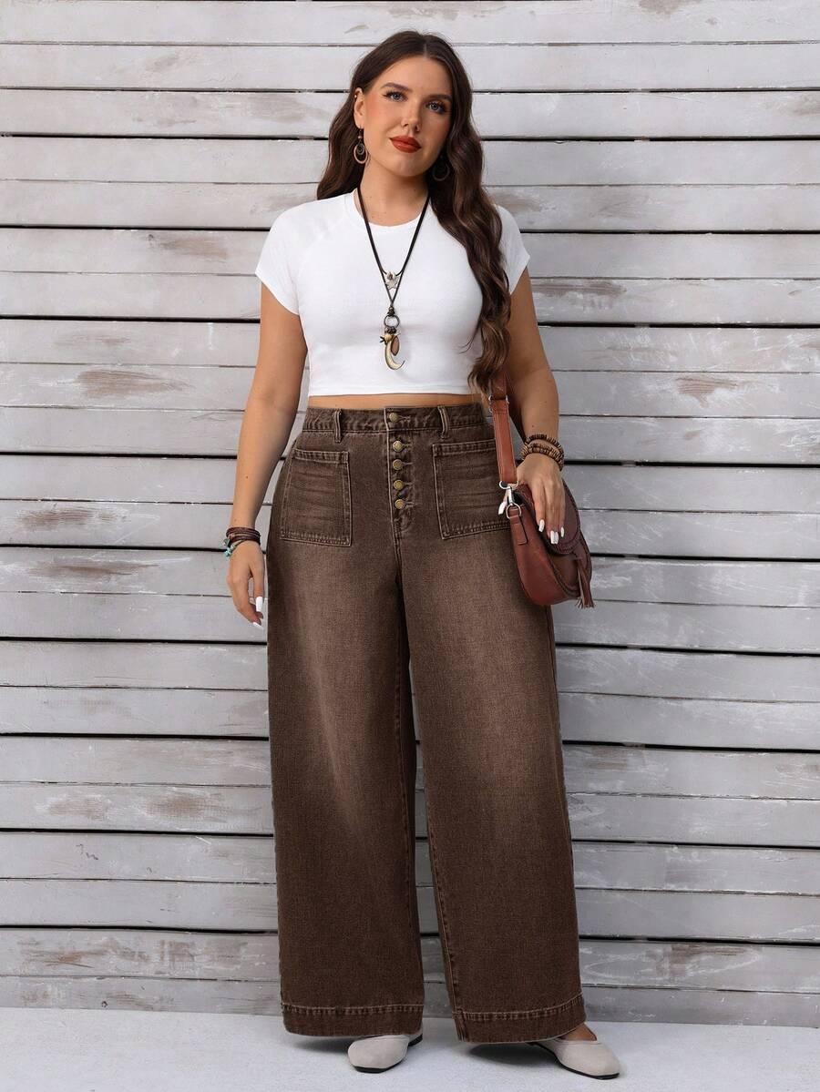 EMERY ROSE BRĄZOWE SPODNIE JEANS KIESZONKI S06__48