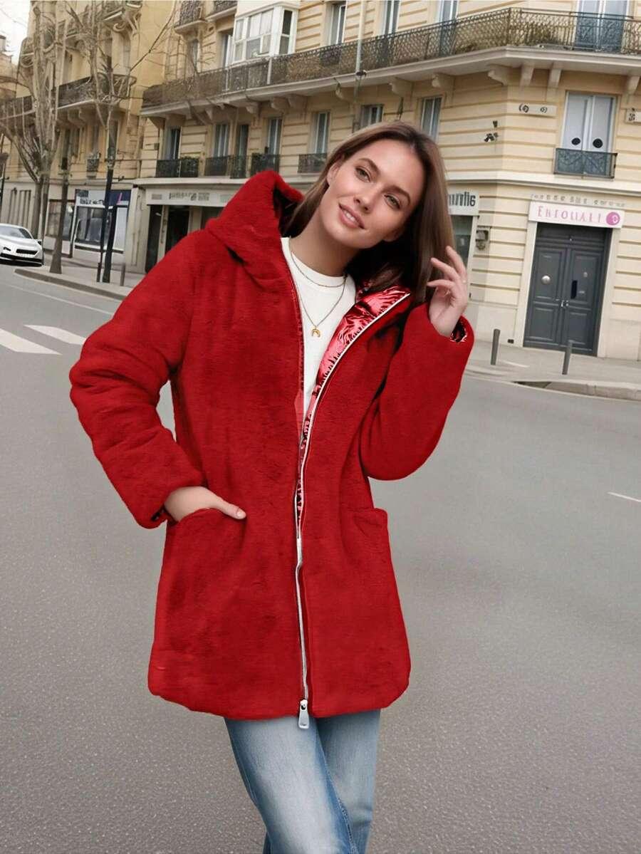 SHEIN CZERWONA PIKOWANA KURTKA W01__XL