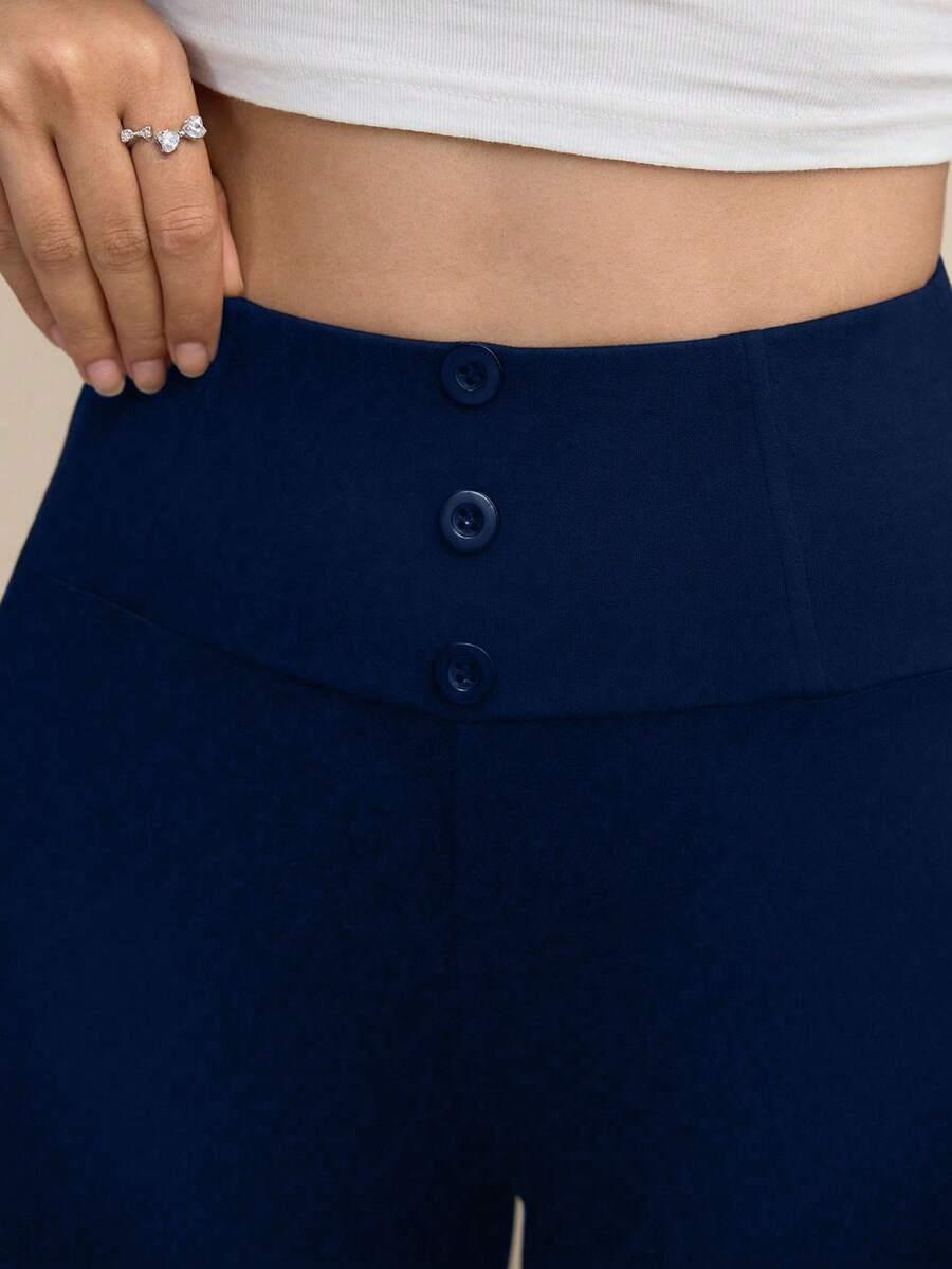 SHEIN GRANATOWE LEGGINSY WYSOKI STAN S06__M
