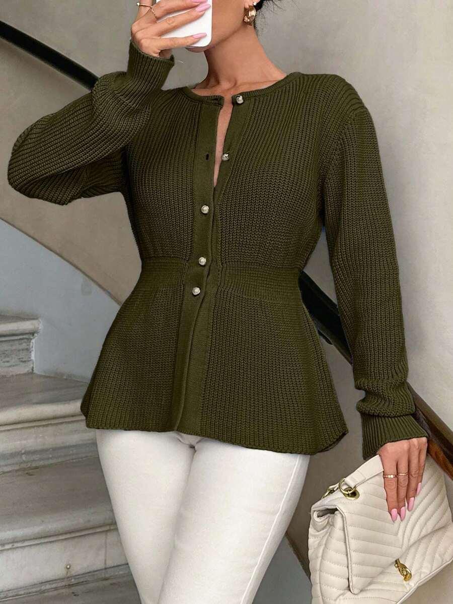EURMUSE ZIELONY SWETER GUZIKI S06__L
