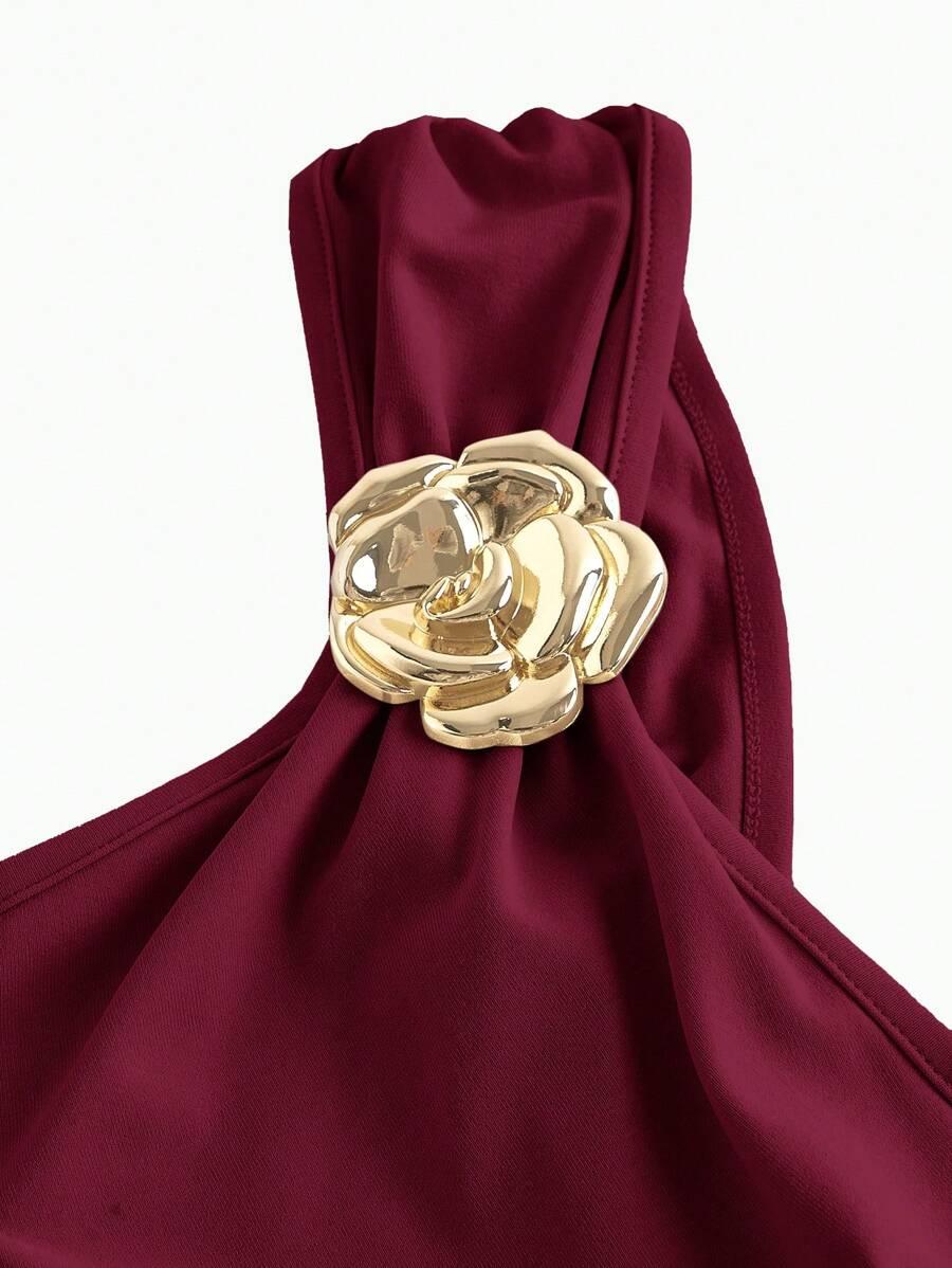 SHEIN BORDOWA MAXI SUKIENKA S06__162-166