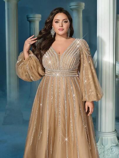 SHEIN BEŻOWA MAXI SUKIENKA S06__50