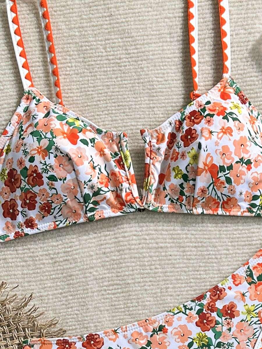SWIM MOD DWUCZĘŚCIOWY STRÓJ KĄPIELOWY WZÓR KWIATY S09__M