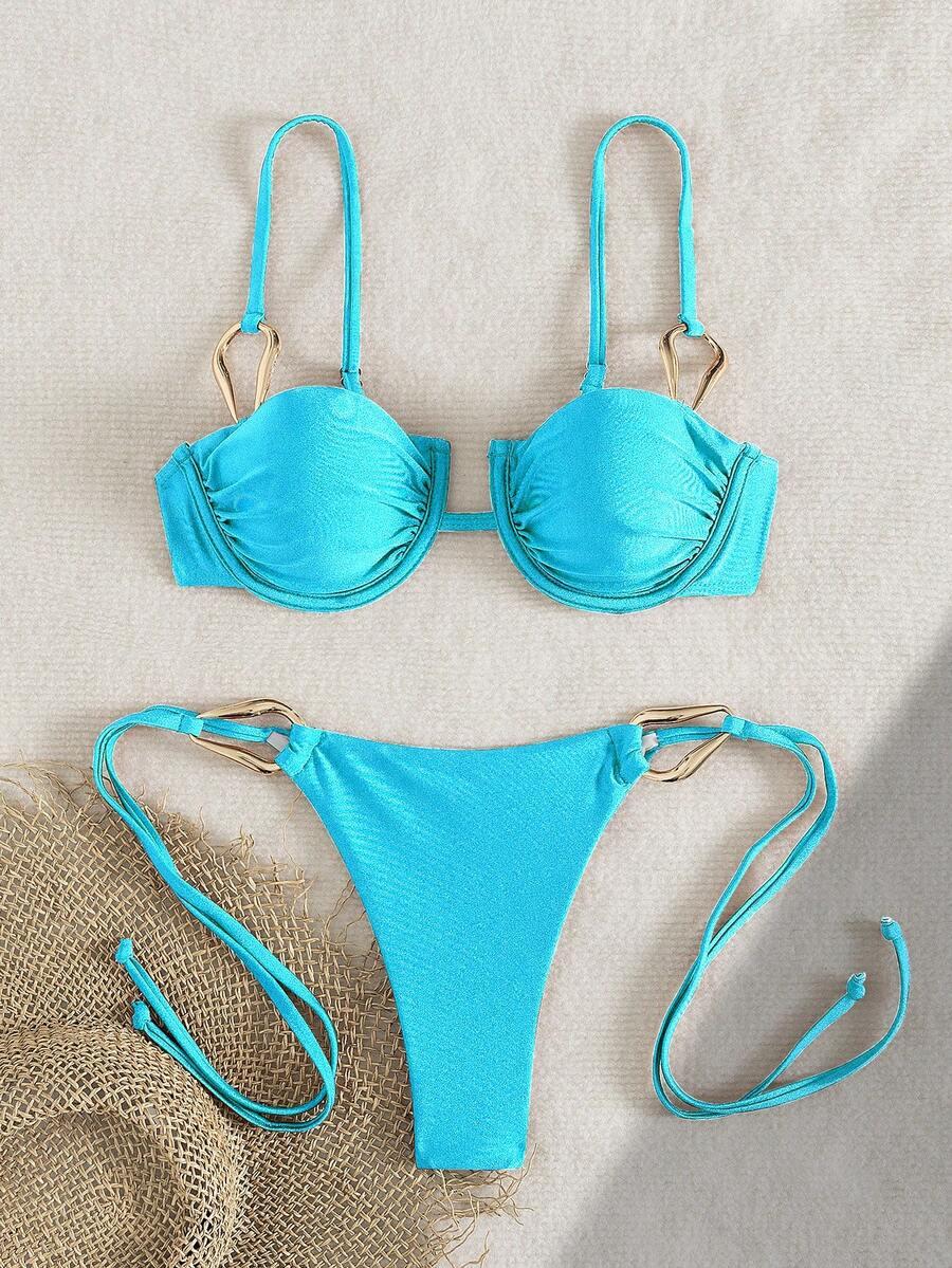 SHEIN DWUCZĘŚCIOWY STRÓJ KĄPIELOWY S09__L