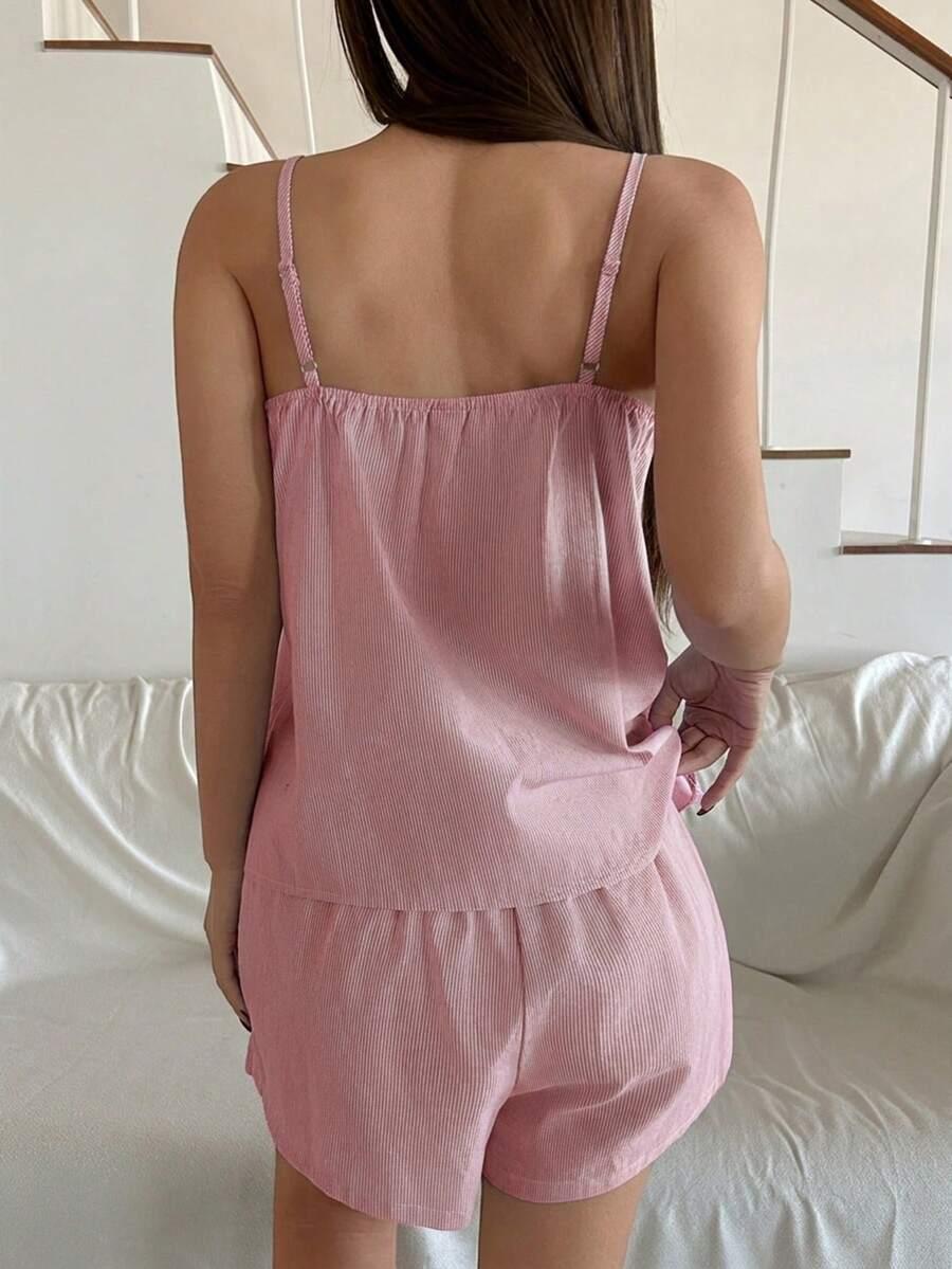 SHEIN RÓŻOWA BLUZKA SPODENKI KOMPLET PIŻAMY S06__S